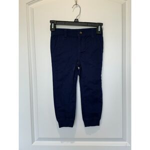 NWT Janie and Jack Navy Blue Button Twill Joggers Size 4